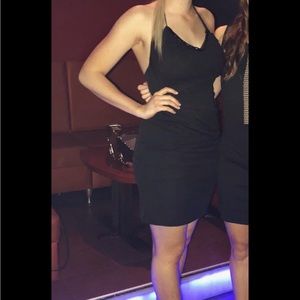 Vintage 90s black strappy dress, medium*